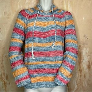 Medium J.Jill Chunky Knit Striped Sweater